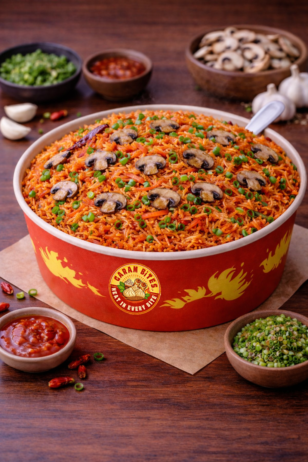 MUSHROOM SCHEZWAN RICE