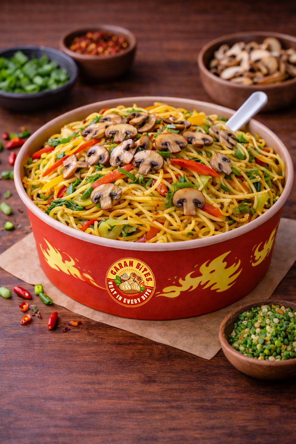 MUSHROOM SINGAPURI NOODLES