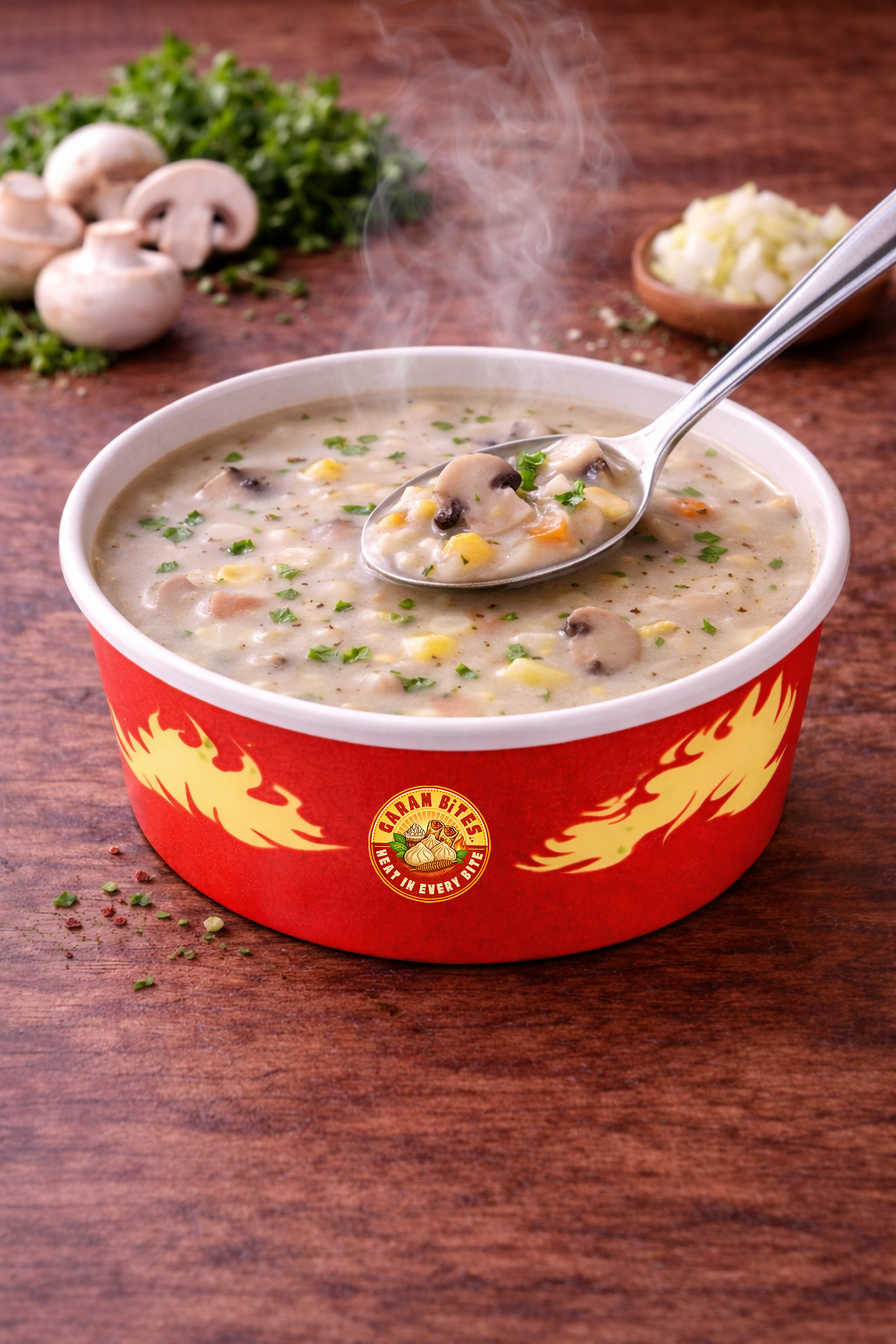 VEG CREAM OF MASHROOM SOUP