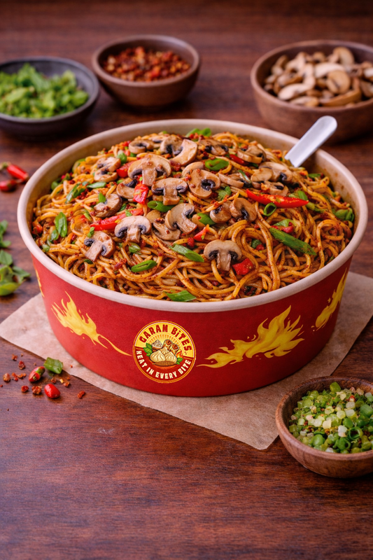 MUSHROOM CHILLI GARLIC NOODLES